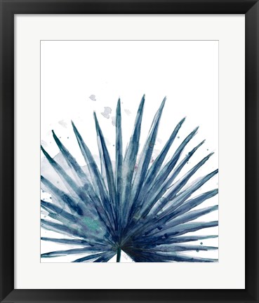 Framed Teal Palm Frond II Print