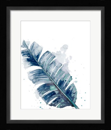 Framed Teal Palm Frond III Print
