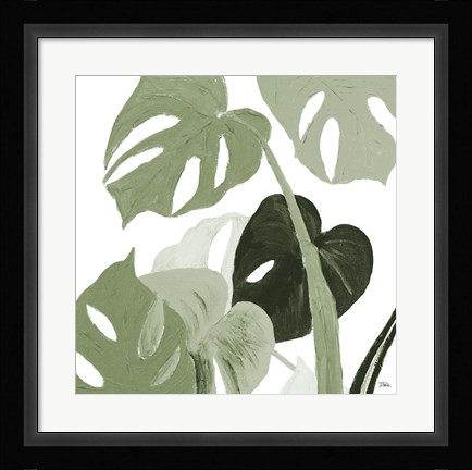 Framed Green Monstera Design I Print