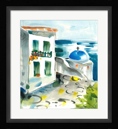 Framed Greece Pathway Print