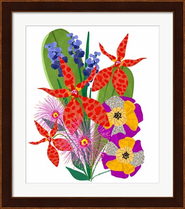 Framed Bold Popping Flowers Print