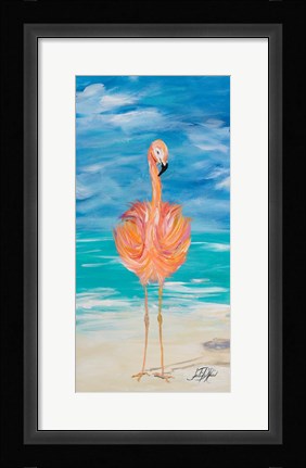 Framed Flamingo I Print
