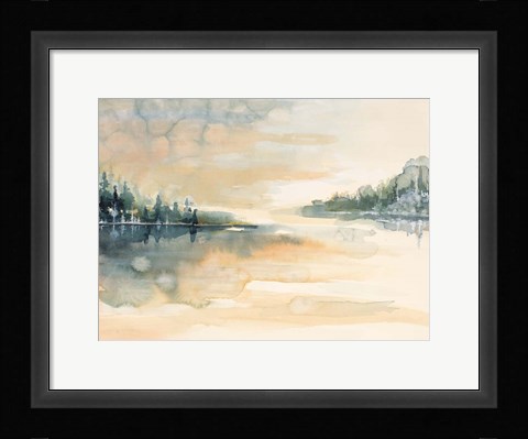 Framed Peaceful Yellow and Green Print