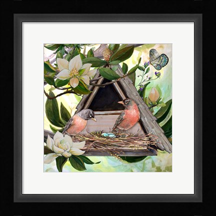 Framed Birdhouse II Print
