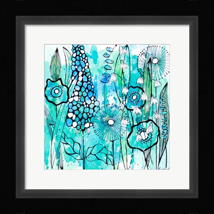 Framed Cool Floral Day Square Print