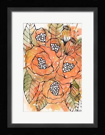 Framed Burnt Orange Bouquet Print