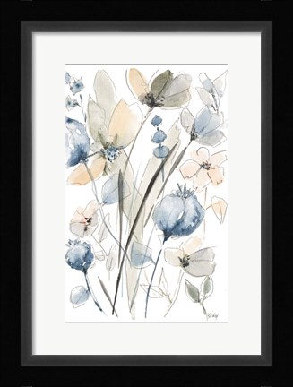 Framed Blue And White Floral II Print