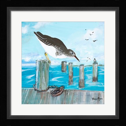 Framed Sandpiper Pier Print