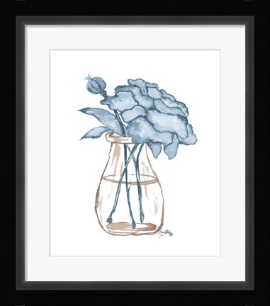 Framed Blue Roses I Print