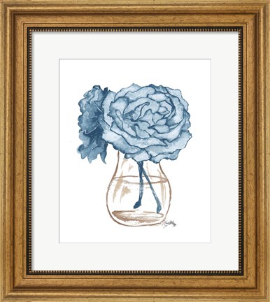 Framed Blue Roses II Print