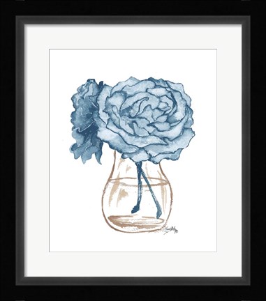 Framed Blue Roses II Print
