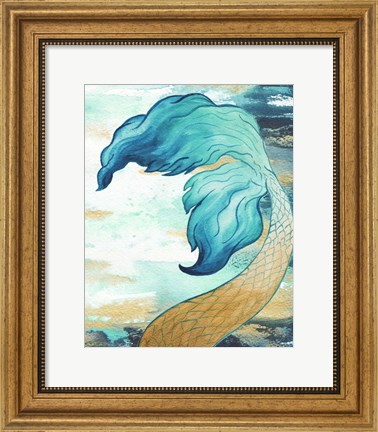 Framed Mermaid Fin Splash Print