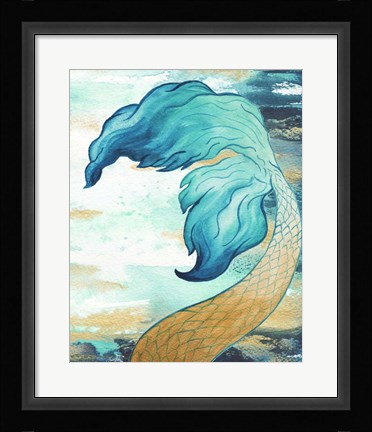 Framed Mermaid Fin Splash Print