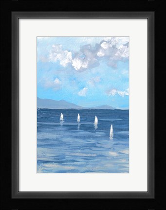 Framed Boats and Waves I Print