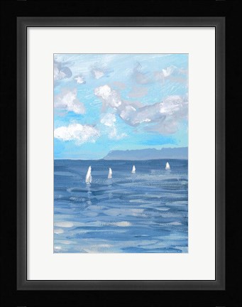 Framed Boats and Waves II Print