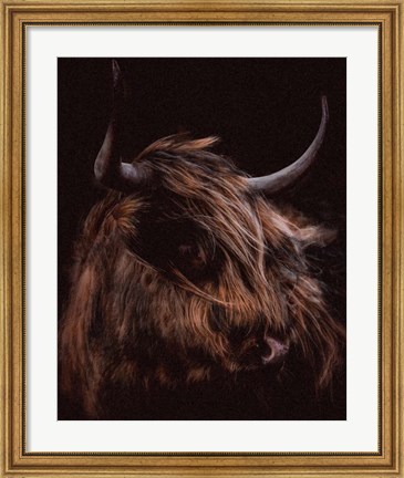 Framed Moody Cow Print