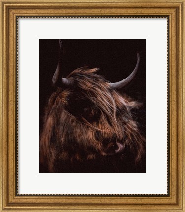Framed Moody Cow Print