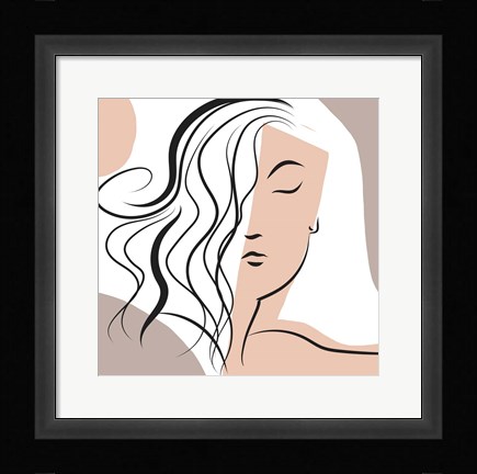 Framed Wavy Haired Woman Print