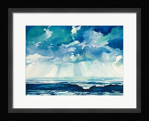 Framed Clouds and Ocean Print
