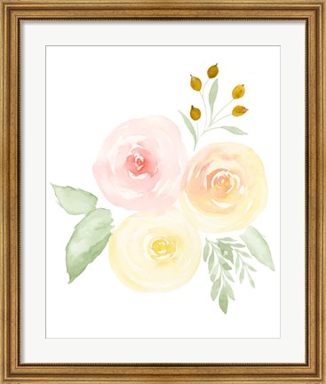 Framed Watercolor Roses II Print