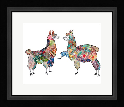 Framed Happy Llamas Print