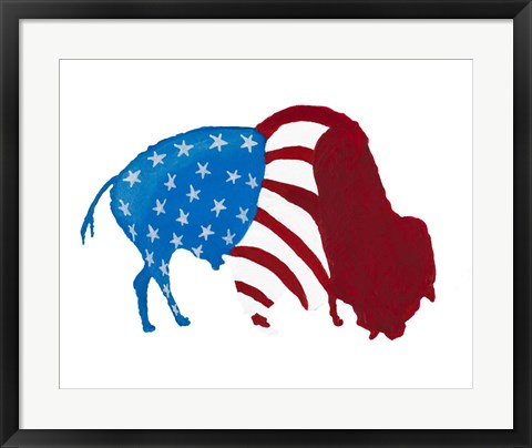 Framed Patriotic Bison Print