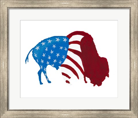 Framed Patriotic Bison Print