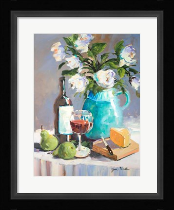 Framed White Peonies I Print