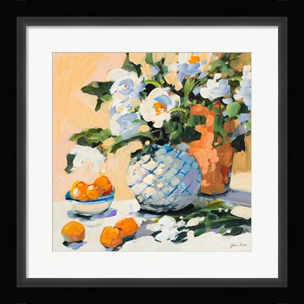 Framed Flowers And Oranges Print