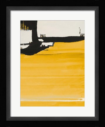 Framed Yellow Abstract Vertical II Print