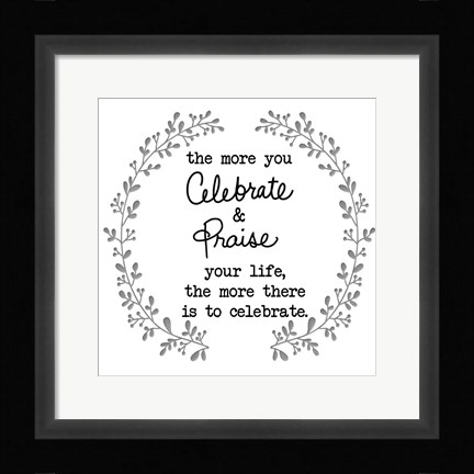 Framed Celebrate And Praise Print