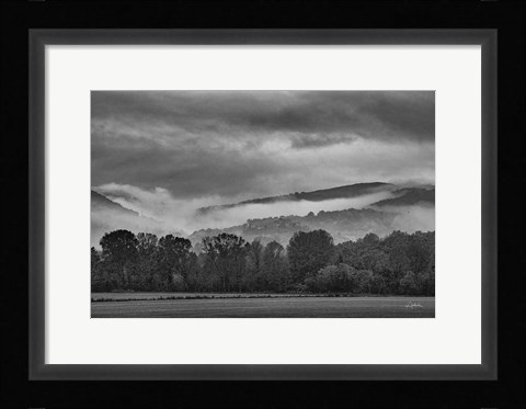 Framed Village in the Fog Print