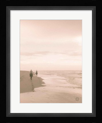 Framed Horses on the Beach Crop Print