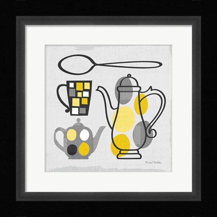 Framed Modern Kitchen Square IV Yellow Print