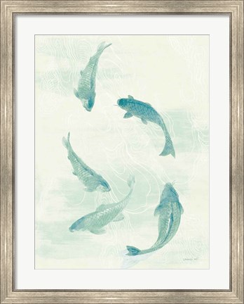 Framed Celadon Koi I Print