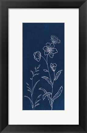 Framed Blue Butterfly Garden II Print