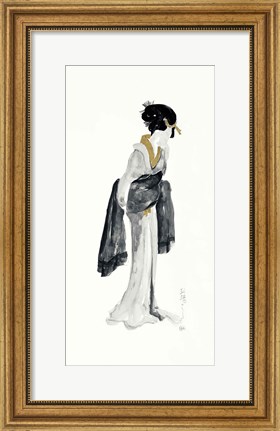 Framed Geisha II Black and Gold Print