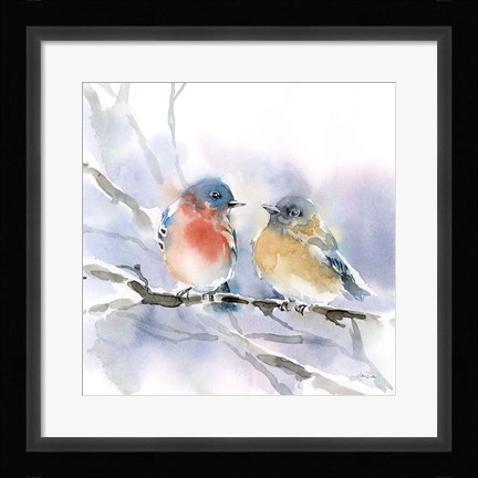 Framed Bluebird Pair Print
