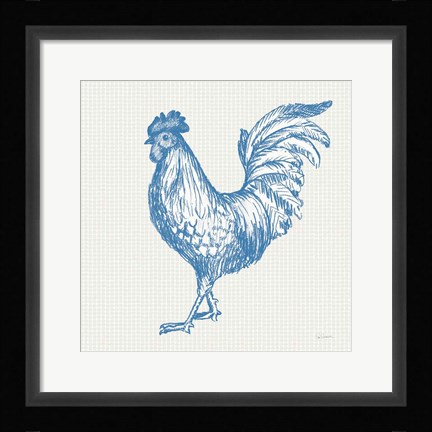 Framed Cottage Rooster IV Print