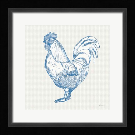 Framed Cottage Rooster II Print