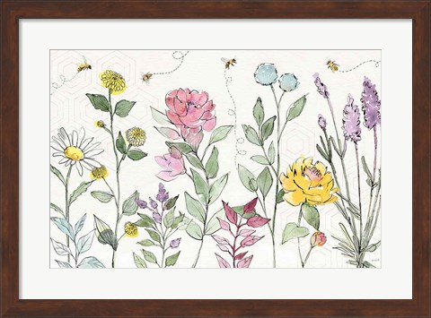 Framed Honeybee Blossoms I Print