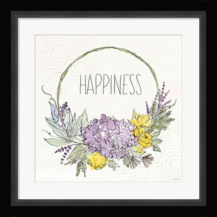 Framed Honeybee Blossoms IX Print
