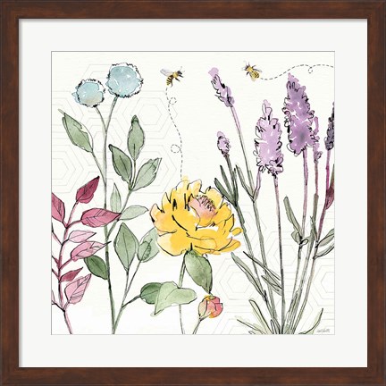 Framed Honeybee Blossoms II Print