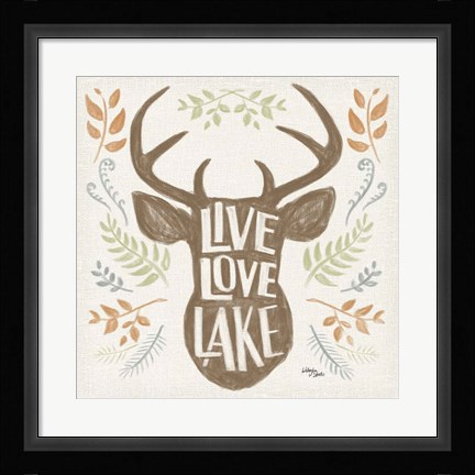 Framed Lake Life III Green Print