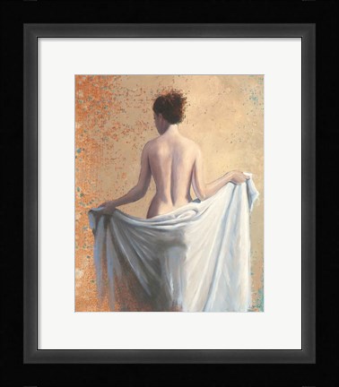 Framed After the Bath Coral Print