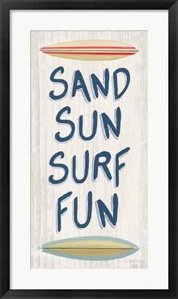 Framed Beach Time V Fun Print