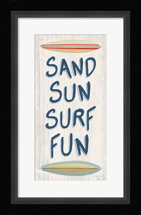 Framed Beach Time V Fun Print