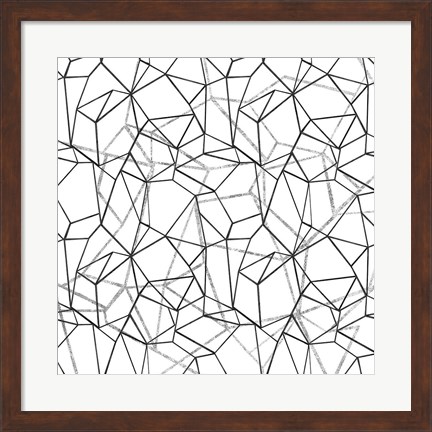 Framed Across Geometrics Silver Crop Print