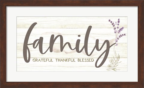 Framed Family - Grateful, Thankful, Blessed Print