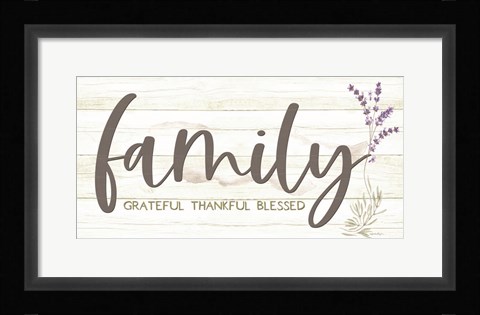 Framed Family - Grateful, Thankful, Blessed Print